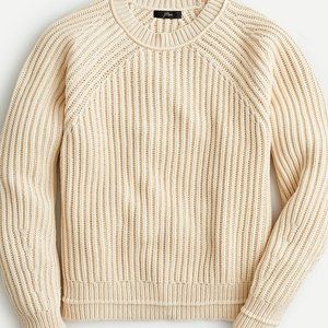 NWT Jcrew Cream Ribbed Crewneck Sweater sz XS